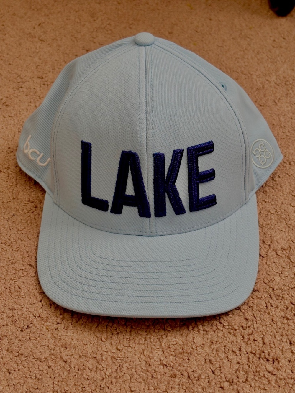 G/FORE Golf Snapback Hat Baja Light Blue "Lake" BCU Embroidered Cap Coastal NWT
